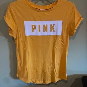 PINK by Victoria’s Secret Gold & White Soft Tshirt. Size S. Beautiful color!